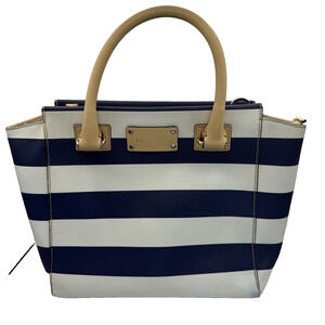 Kate Spade Camryn Wellesley Handbag Striped Navy and Cream